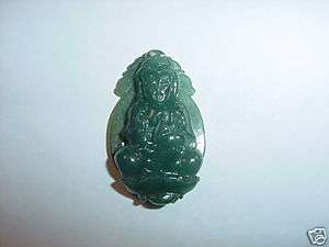 Green Burna jade pendant, Guan Yin, J05311  