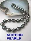 13MM BLACK PEACOCK TAHITIAN PEARL NECKLACE STRAND 14KT