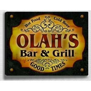  Olahs Bar & Grill 14 x 11 Collectible Stretched 