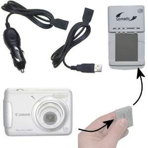 : Portable External Battery Charging Kit for the Canon PowerShot A480 