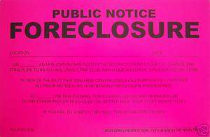 PRANK NOTICE   ( Foreclosure ) Novelty Sign^  