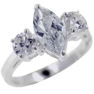  Marquise & Round Cz Promise Ring Sterling Silver: Pugster 