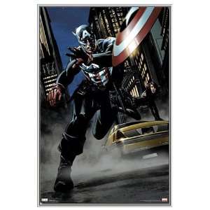  Captain America Superhero Framed Poster     Quality Silver 