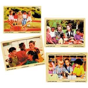  Puzzle Ethnic Diversity Set Of 4: Office Products
