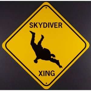  SKYDIVER XING Aluminum Sign: Sports & Outdoors