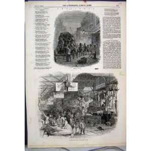   1845 Christmas Norfolk Coach Leadenhall Market Print: Home & Kitchen