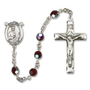  St. Jude Thaddeus Garnet Rosary: Jewelry