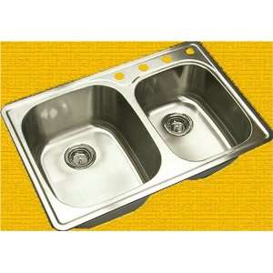   Stainless Steel Topmount Double Bowls Kitchen Sink: Home Improvement