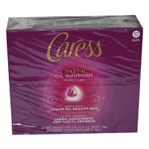  Caress Exotic Oil Infusions Beauty Soap Bar, 4.25 oz, 12 