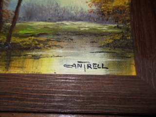 Original Cantrell Framed Oil Painting Autumn Landscape  