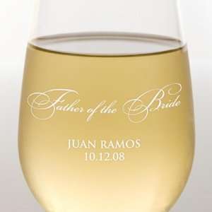    Father of the Bride Stemless Wine Glass
