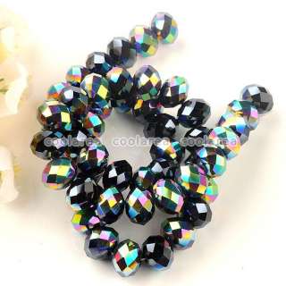 8x12mm Faceted Rondelle Crystal Glass Loose Beads Strand 9/Colors For 