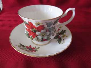   Fine Bone China Tea Cup & Saucer Made in Canada Flower Design on White