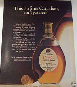 1970 CANADIAN O.F.C. BLENDED CANADIAN WHISKEY AD ART  