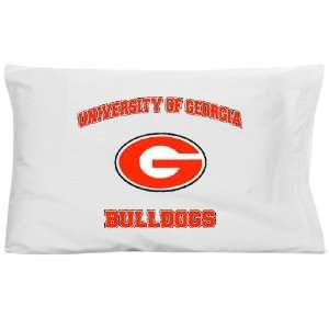  NCAA Georgia Bulldogs White Traditional Pillow Case