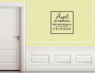 ANGELS CANT BE EVERYWHERE THATS WHY Vinyl wall quotes  