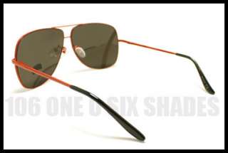 Square Shaped AVIATOR Sunglasses Spring Hinge with Mirror Lenses RED 
