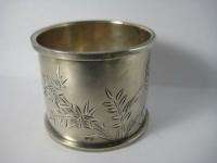 STUNNING STERLING NAPKIN RING VICTORIAN AESTHETIC MOVEMENT IVY LEAVES 