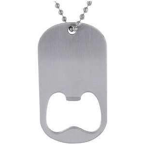  Stainless Steel Dog Tag Bottle Opener Necklace: Jewelry
