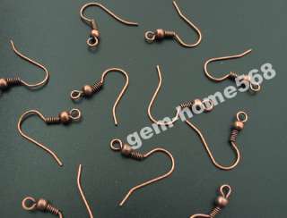 300 Antiqued Copper Ball & Spring Earring Hooks A064  
