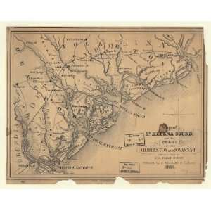  Civil War Map Map of St. Helena Sound, and the coast 