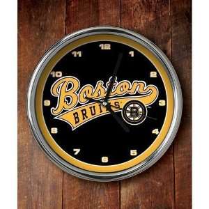  Boston Bruins Chrome Clock