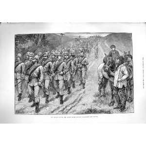   1880 BRIGHTON REVIEW WAR SOLDIERS CORPS MARCHING PRINT