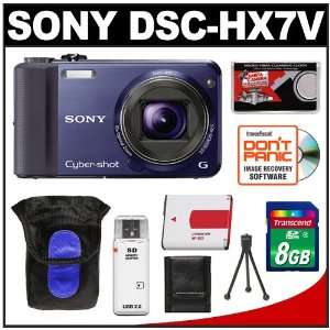  Sony Cyber Shot DSC HX7V Digital Camera (Blue) with 3D 