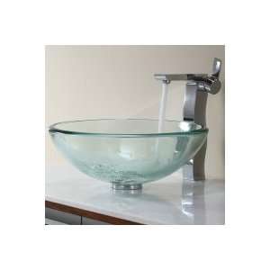   thick Glass Vessel Sink and Sonus Faucet Chrome C GV 101 19mm 14600CH
