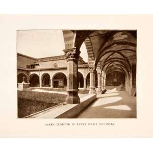  1906 Print Chiostro Verde Cloister Basilica Santa Maria 