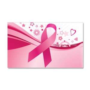   x24.5 Wall Vinyl Sticker Cancer Pink Ribbon Waves 