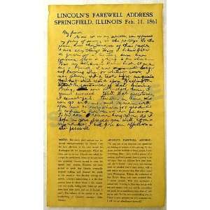  Lincolns Farewell Address at Springfield, Illinois 1861 