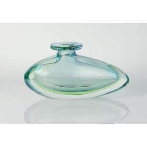   Handmade Art Glass Green Sommerso Oval Shape Vase: Everything Else