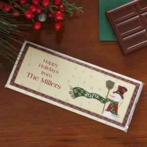  Personalized Holiday Candy Bar Wrapper   Snowman Health 