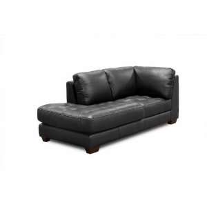  Zen Collection Left Facing All Leather Tufted Seat Chaise 