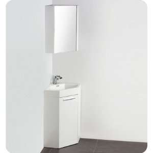  Coda 18 White Modern Corner Bathroom Vanity: Home 