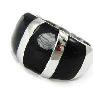  Ring steel Chorégraphie black silvery.   Taille 52 