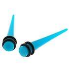 Magnetic Blue Fake Cheater Ear Tapers Stretchers Expanders Earrings 