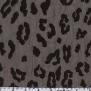  54 Wide Velvet Burnout Leopard Black/Brown Fabric By The 