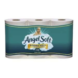 Angel Soft Bathroom Tissue, Double Roll, White, 6 Rolls 