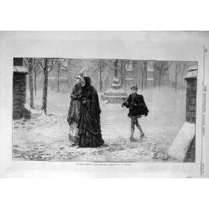  1870 Christmas Morning Olden Time Boughton Old Print