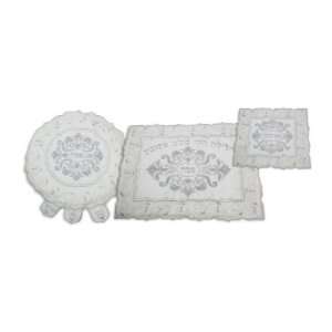  Three piece embroidered seder covers 
