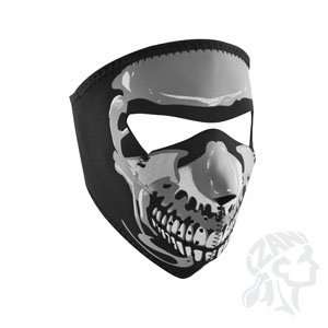   Neoprene Small Face Mask, Glow in the Dark, Chrome Skull: Automotive