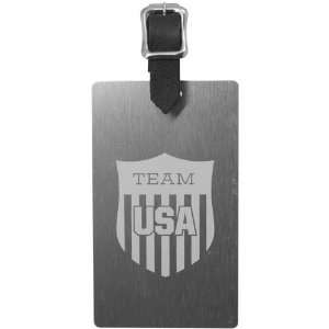   Olympic Team Brushed Metal Team Crest Luggage Tag