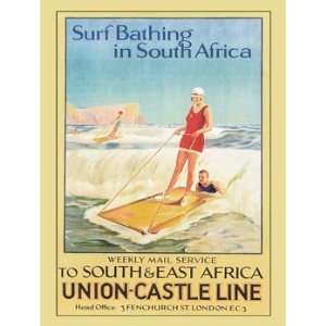    Surf Bathing Metal Sign: Travel Decor Wall Accent: Home & Kitchen