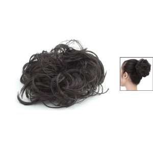  Rosallini Black Wave Curly Ponytail Bun Party Wig for 