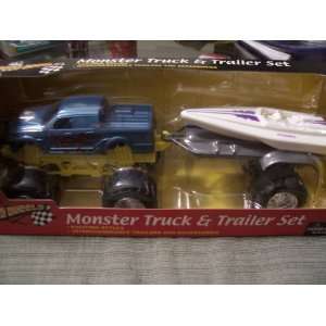   Truck & Trailer Set (Blue Truck with Dynamic Speed Boat) Toys & Games