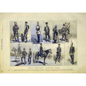   Russian Army Troops Uniform Military French Print 1891