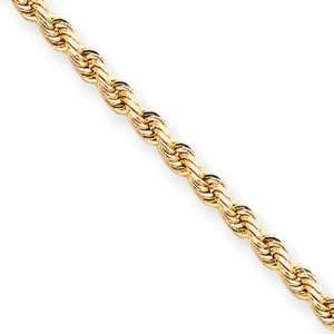    4mm, 10 Karat Yellow Gold, Diamond Cut Rope Chain   9 inch Jewelry