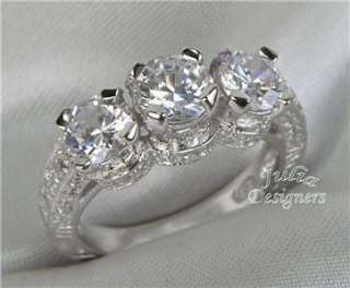 1ct Round Brilliant Cut 3 Stone Engagement Ring, Sz5  